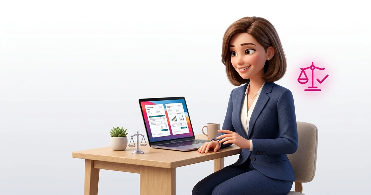 A person comparing two conveyancing quotes side by side on a laptop