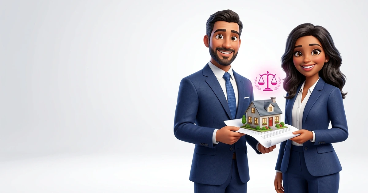Two people reviewing a shared property ownership document together