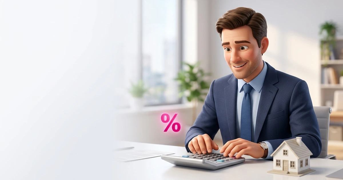 A buyer calculating their Stamp Duty Land Tax bill on a laptop beside a house model